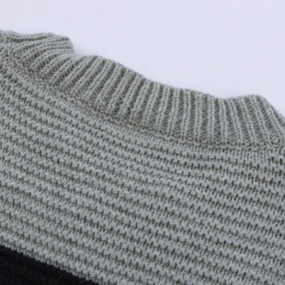 Button Detail Colorblock Sweater - Picture 8 of 9